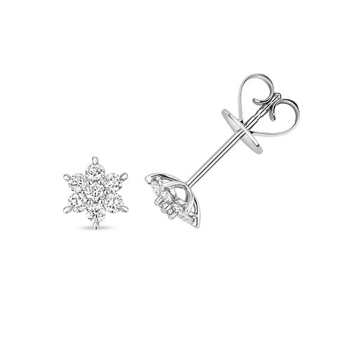 18CT 0.29CT DIAMOND CLUSTER STUDS