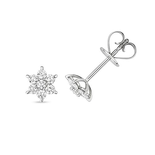 18CT 0.40CT DIAMOND CLUSTER STUDS