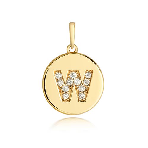 9CT DIAMOND INITIAL W PENDANT