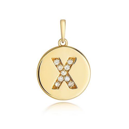 9CT DIAMOND INITIAL X PENDANT