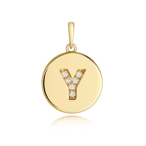 9CT DIAMOND INITIAL Y PENDANT