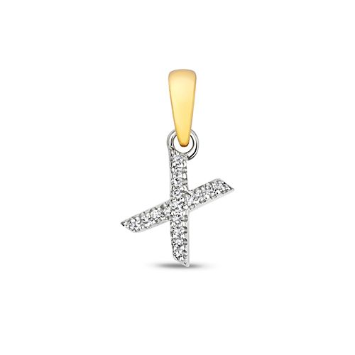 9CT DIAMOND INITIAL X PENDANT