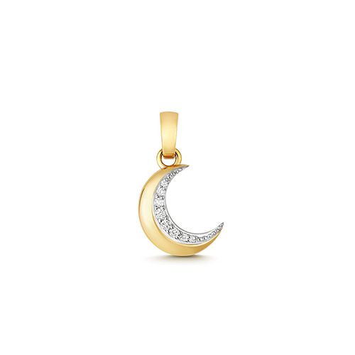 9CT DIAMOND MOON PENDANT