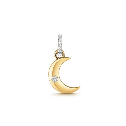 9CT DIAMOND MOON PENDANT