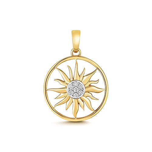 9CT DIAMOND SUN PENDANT
