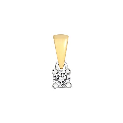 9CT DIAMOND 0.10CT 4 CLAW PENDANT