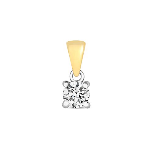 9CT DIAMOND 0.25CT 4 CLAW PENDANT