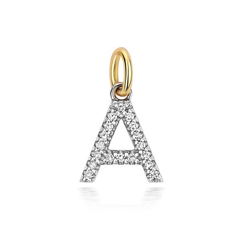 9CT DIAMOND INITIAL A PENDANT