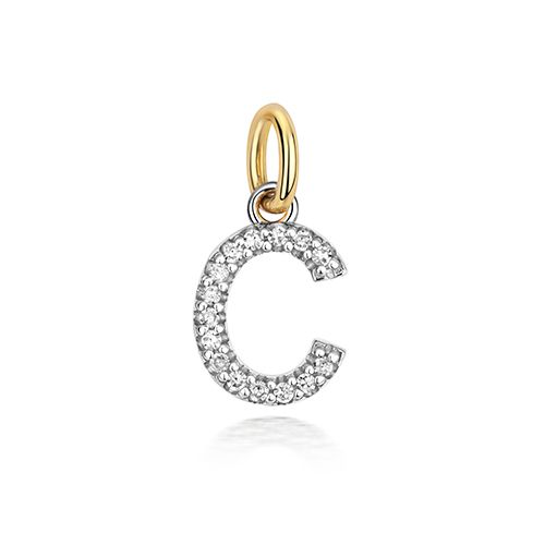 9CT DIAMOND INITIAL C PENDANT