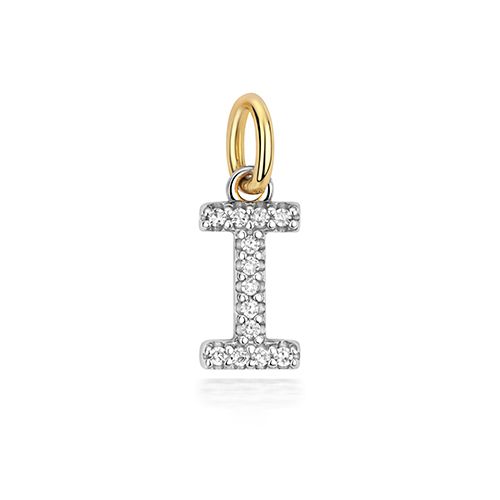9CT DIAMOND INITIAL I PENDANT