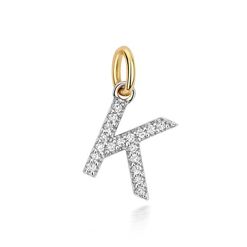 9CT DIAMOND INITIAL K PENDANT