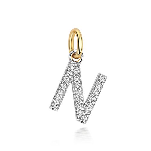 9CT DIAMOND INITIAL N PENDANT