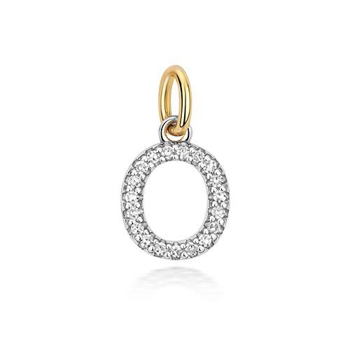 9CT DIAMOND INITIAL O PENDANT
