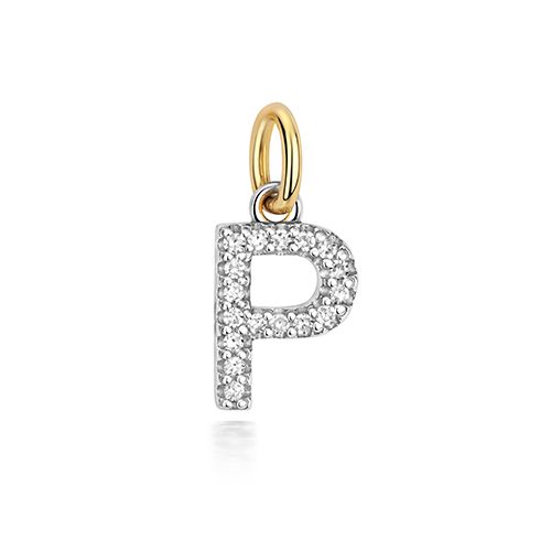 9CT DIAMOND INITIAL P PENDANT