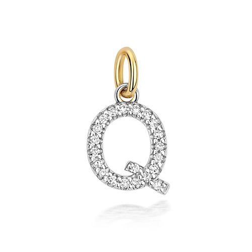 9CT DIAMOND INITIAL Q PENDANT