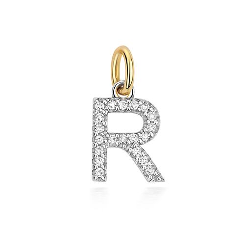 9CT DIAMOND INITIAL R PENDANT