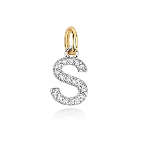 9CT DIAMOND INITIAL S PENDANT
