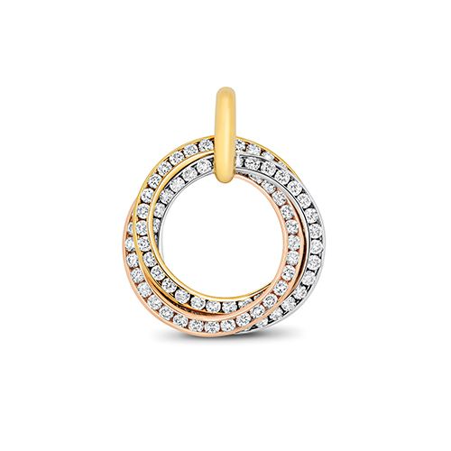 18CT DIAMOND 0.81CT 3 COLOUR PENDANT