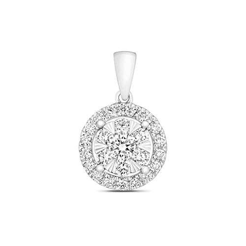 18CT DIAMOND 0.39CT BRILLIANT HALO PENDANT