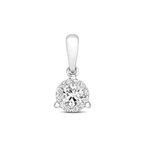 18CT DIAMOND 0.20CT BRILLIANT 3 CLAW PENDANT