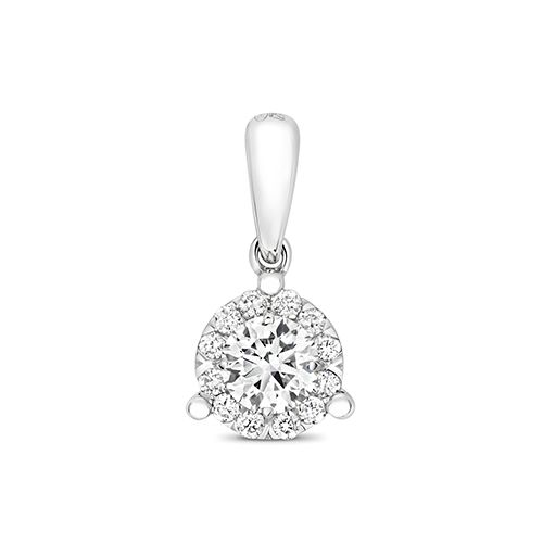 18CT DIAMOND 0.31CT BRILLIANT 3 CLAW PENDANT