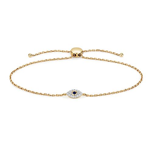 9CT DIAMOND EVIL EYE BRACELET