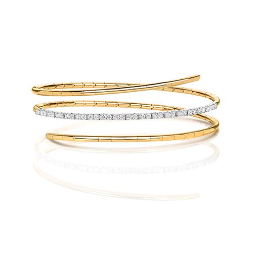 18CT DIAMOND 0.66CT TWIST BANGLE