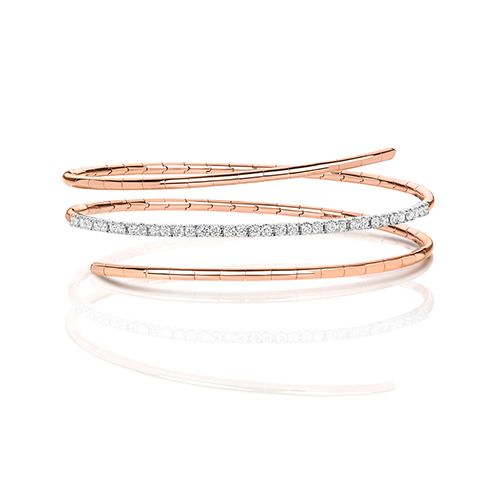 18CT DIAMOND 0.66CT TWIST BANGLE