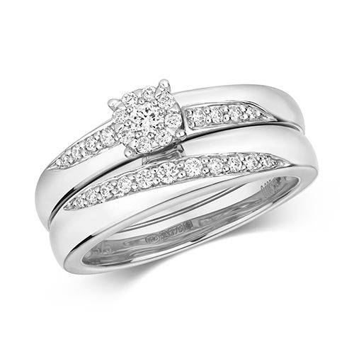 9CT DIAMOND 0.28CT BRILLIANT BRIDAL SET