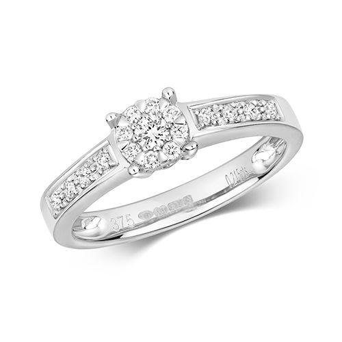 9CT DIAMOND 0.21CT BRILLIANT RANGE SET SHOULDERS