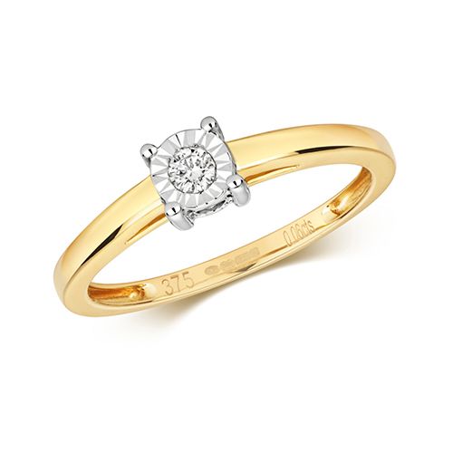 9CT SOLITAIRE ILLUSION PLATE