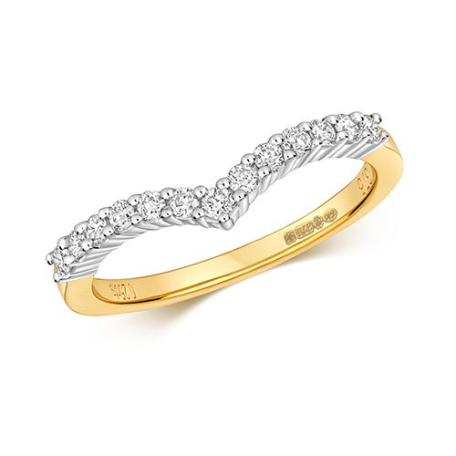 9CT DIAMOND 0.25CT CLAW SET WISHBONE