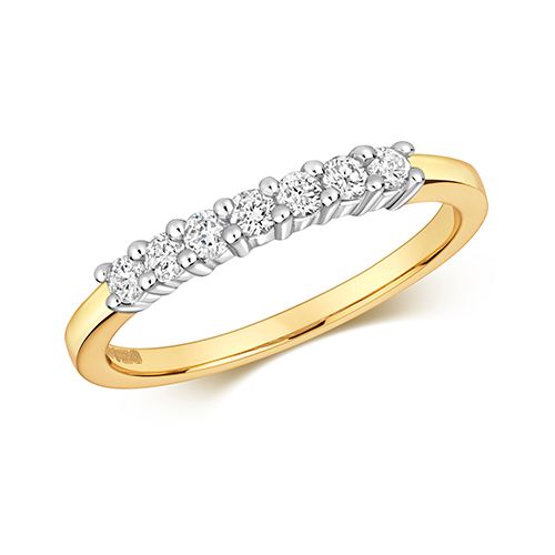 9CT DIAMOND 0.25CT SEVEN STONE 1/2 ET