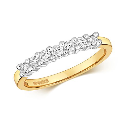 9CT DIAMOND 0.33CT SEVEN STONE 1/2 ET