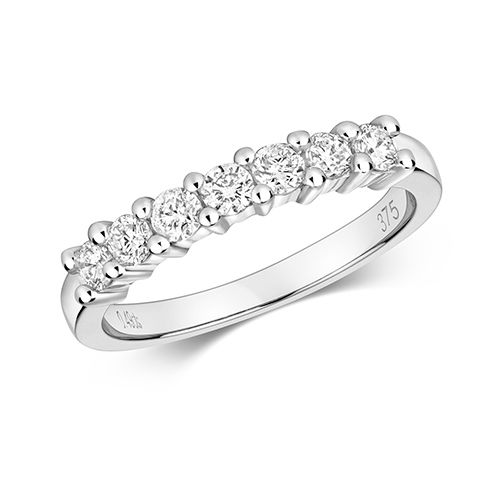 9CT DIAMOND 0.50CT SEVEN STONE 1/2 ET