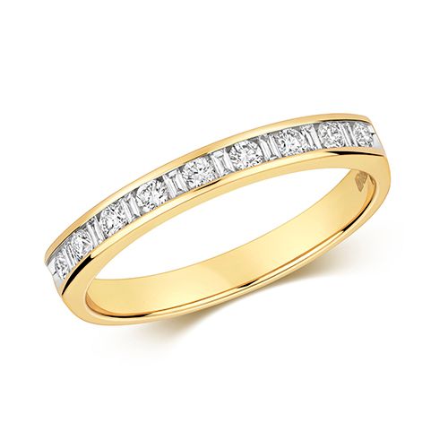 9CT DIAMOND 0.27CT HALF ET RING RD/BG
