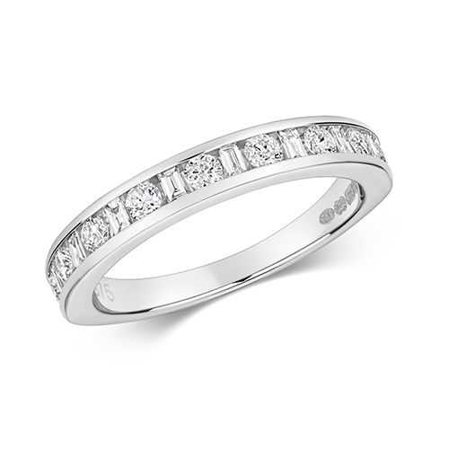 9CT DIAMOND 0.53CT HALF ET RING RD/BG