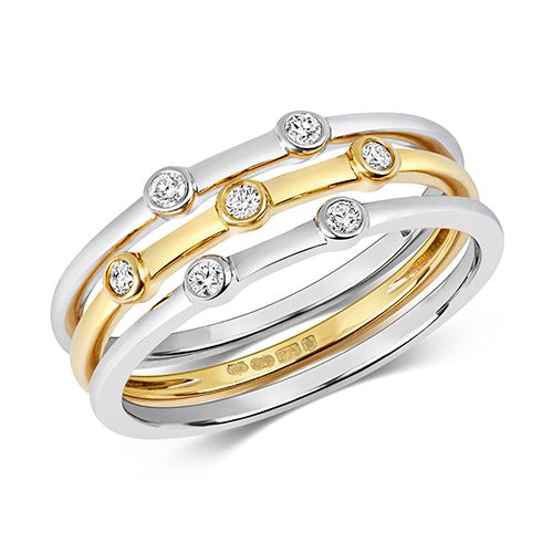 9CT DIAMOND RING SET OF 3