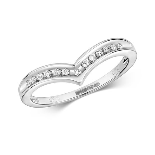 9CT DIAMOND 0.10CT CHANEL SET WISHBONE