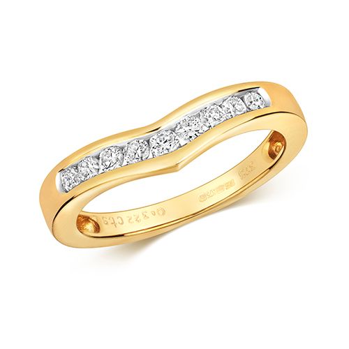 9CT DIAMOND 0.33CT CHANEL SET WISHBONE