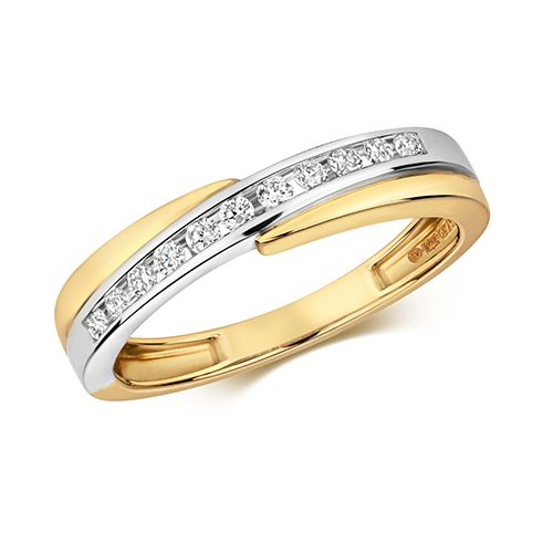 9CT DIAMOND 0.20CT CROSSOVER 2COL