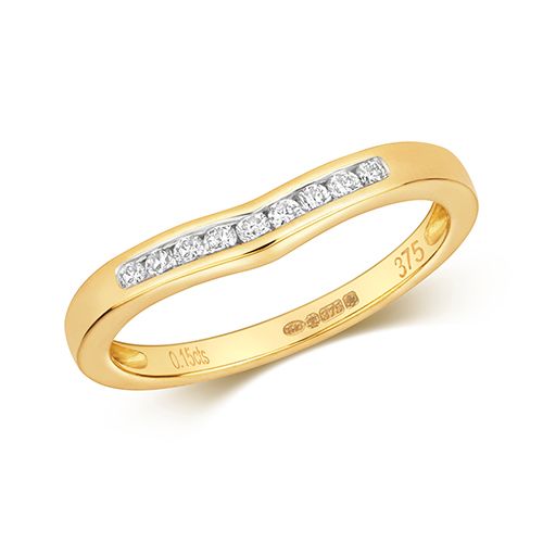 9CT DIAMOND 0.15CT SOFT WISHBONE