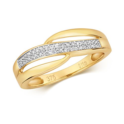 9CT DIAMOND 0.11CT CROSSOVER