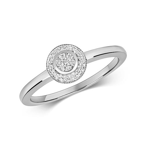 9CT DIAMOND 0.10CT SET AROUND
