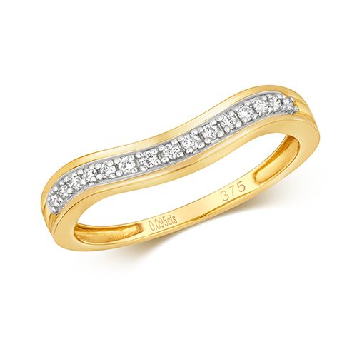 9CT DIAMOND 0.10CT CURVED WISHBONE