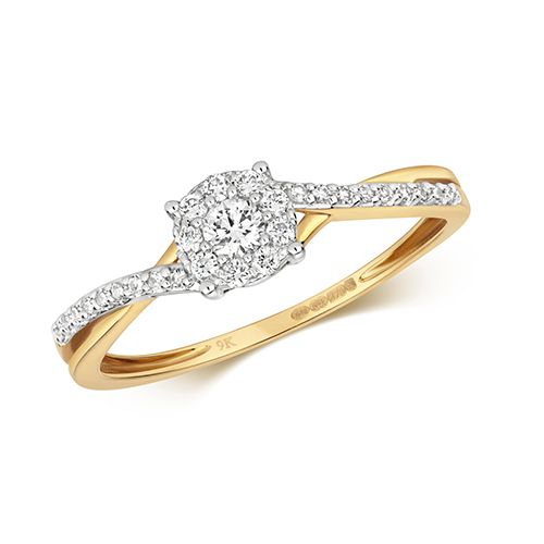 9CT DIAMOND 0.20CT BRILLIANT EL TWIST SHOULD'S