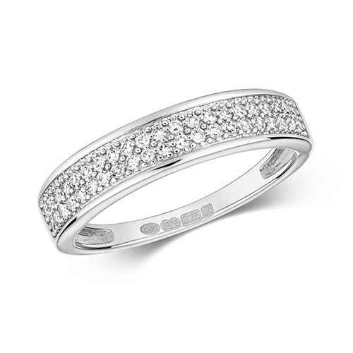 9CT DIAMOND 0,20CT 2 ROW BAND