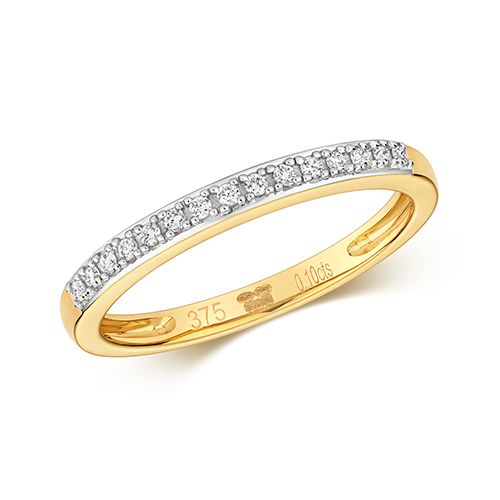 9CT DIAMOND 0.10CT CLAW SET ETERNITY