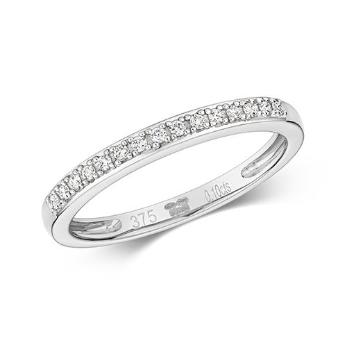 9CT DIAMOND 0.10CT CLAW SET ETERNITY