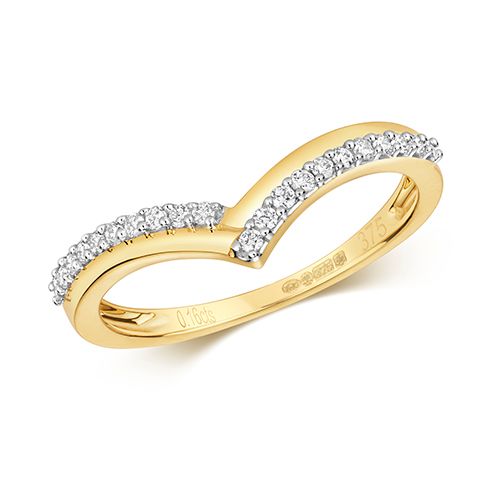 9CT DIAMOND 0.15CT SET WISHBONE